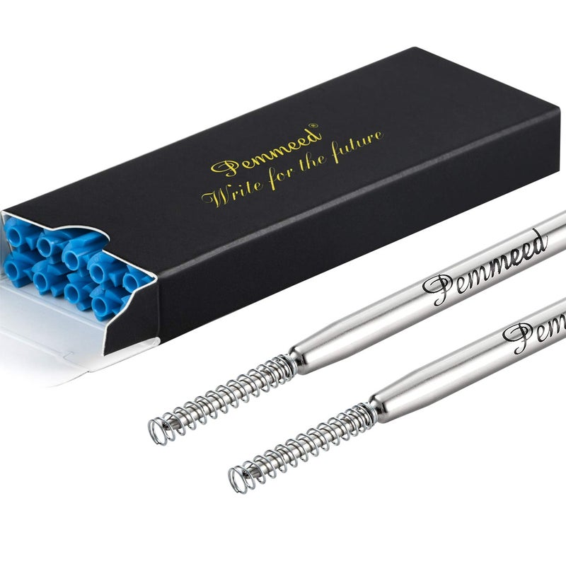 Penneed Ballpoint Pen Refills with Spring for Penneed B5/B6/B8 Pen, Parker Waterman Compatible Ballpoint Pen Refills Twist Action Medium Point 1.0mm Pack of 10(Blue Ink) - Image 4
